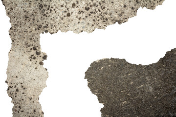 Torn of Rusty Concrete Wall Texture Stripes with Jagged Raw Edges - Old Wall Fragment Texture for...