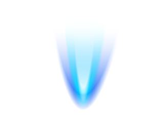 Abstract illustration of a vibrant blue and white energy beam against a black background