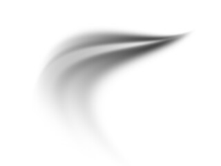 Abstract grayscale curved shape with blurred edges against a stark black background