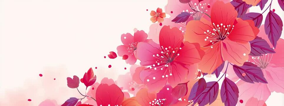 Abstract pink floral background vector presentation design illustration on a white background, with pink and red tones Generative AI