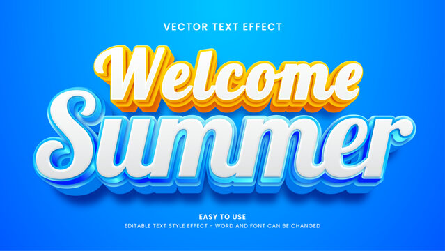 welcome summer editable text effect