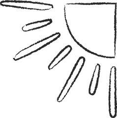 Hand-Drawn Sunburst Sketch Corner