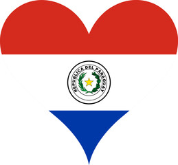 Fototapeta premium Heart Flag Paraguay, Heart Paraguay Flag