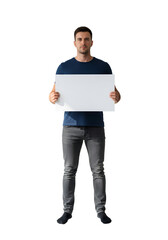 Man holding a protest sign