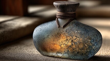 Captivating Frosted Grappa Bottle Surrounded by Artistic Lighting Effects