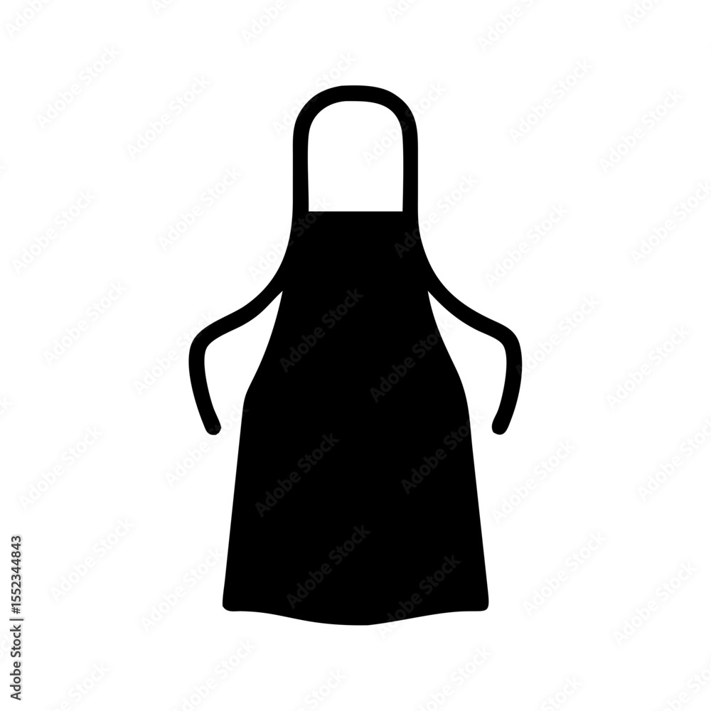 Aufkleber a simple graphic of a black apron with straps and a neck loop on a white background design object