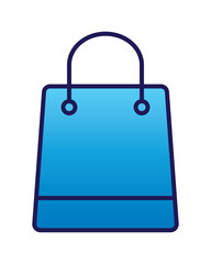 Shopping bag icon - vector icon. Blue eco Shopping bag empty, vector illustration isolated on white background. E-Shop, business and online shopping concept. EPS 10