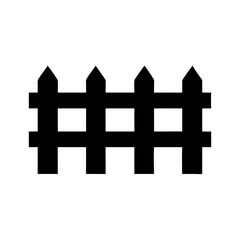 A simple graphic of a black picket barrier with pointed tops and horizontal rails displayed plainly