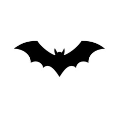 Silhouette of a flying creature with wide wings spread out against a plain white background view is centered