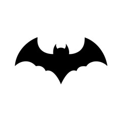 A silhouette of a creature with wings spread out against a white background in a simple graphic style
