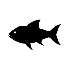 Obraz premium A simple graphic of a dark marine animal with fins and a tail swimming to the right side of the frame