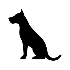 Silhouette of a canine animal sitting upright with pointed ears and a short tail design element