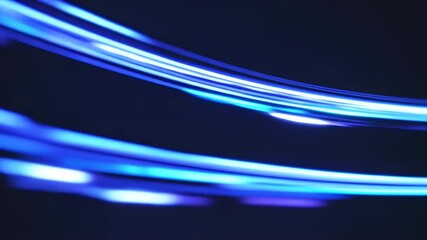 Abstract mesmerizing blue light trails dancing in the dark, creating a futuristic and dynamic visual spectacle, electric effect