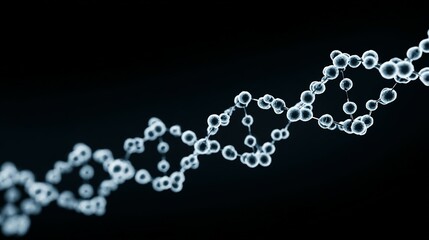 Molecular structure design on a dark background.
