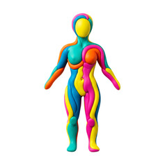 Abstract Human Figure Made of Colorful Playdough - Body Positivity