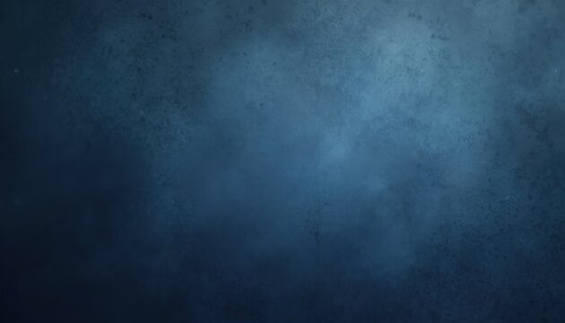 Dark blue gradient background with noise texture. Blurred simple plain neutral deep indigo color tone. Abstract, modern, winter wallpaper, banner background for presentation.