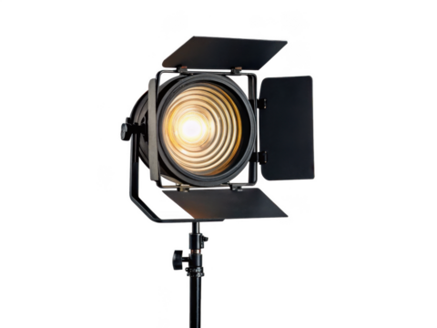 Fresnel light png studio lighting equipment png stage Fresnel spotlight png professional photo light png adjustable Fresnel lamp png transparent background image