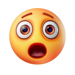 Fototapeta premium Surprised emoji with wide eyes and an open mouth, expressing shock and disbelief.