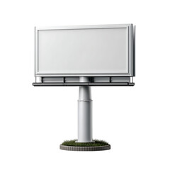 Modern blank billboard structure with white advertising space isolated on transparent background
