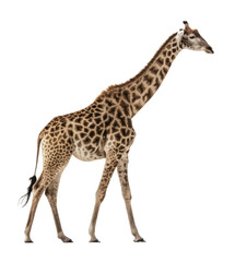 Naklejka premium Giraffe png wild animal png tall animal png safari animal png African animal png spotted giraffe png wildlife animal png transparent background image
