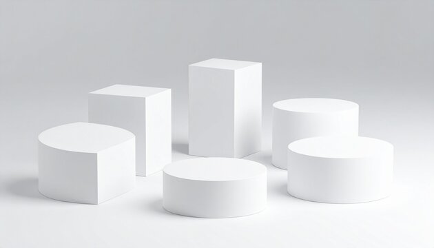 A structure in which multiple 3D chart elements are arranged in a circle and rotated
