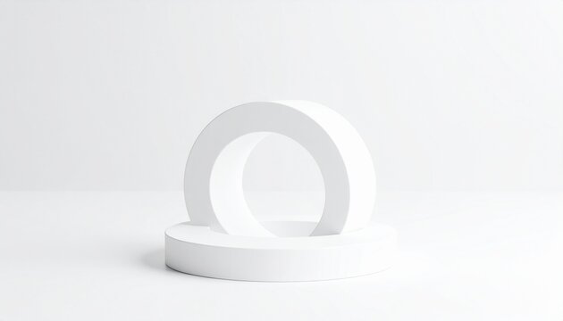 A structure in which multiple 3D chart elements are arranged in a circle and rotated
