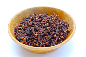 A spice of dried cloves, herbal medicine plant