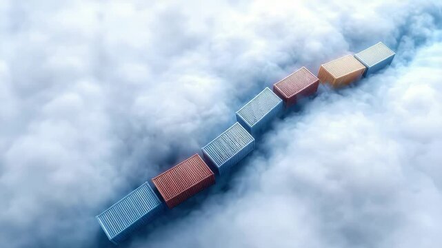 A conceptual illustration of a blocked cargo shipping route disrupting global trade, symbolizing trade obstruction and maritime route closure.