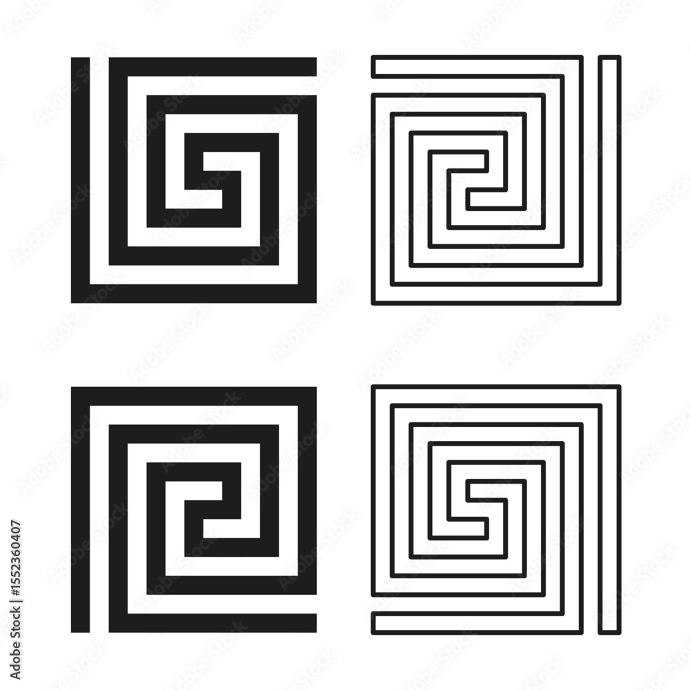 Poster maze icon pattern. black path design. complex twist illustration. vector puzzle symbol.