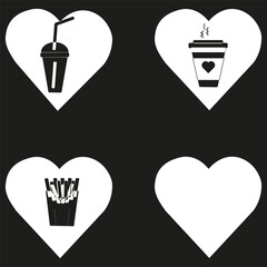 Fototapeta premium Heart crown icon. Royalty love symbol. Vector regal design. Black background shape.