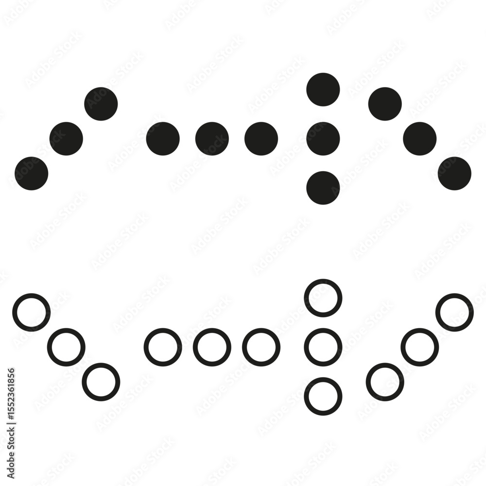 Poster dotted circle pattern. abstract geometric forms. minimal vector elements. black white illustration.