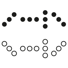 Dotted circle pattern. Abstract geometric forms. Minimal Vector elements. Black white illustration.