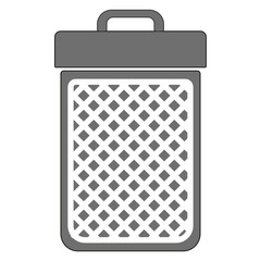 Mesh bin icon. Trash container symbol. Garbage disposal illustration. Vector image.