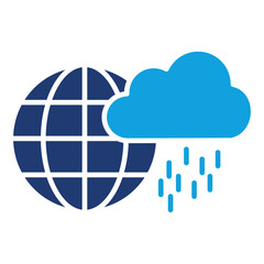Climate Resilience icon glyph blue

