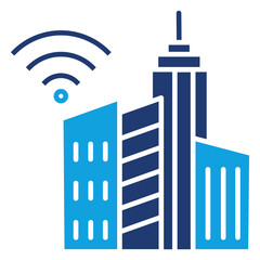 Smart Infrastructure icon glyph blue
