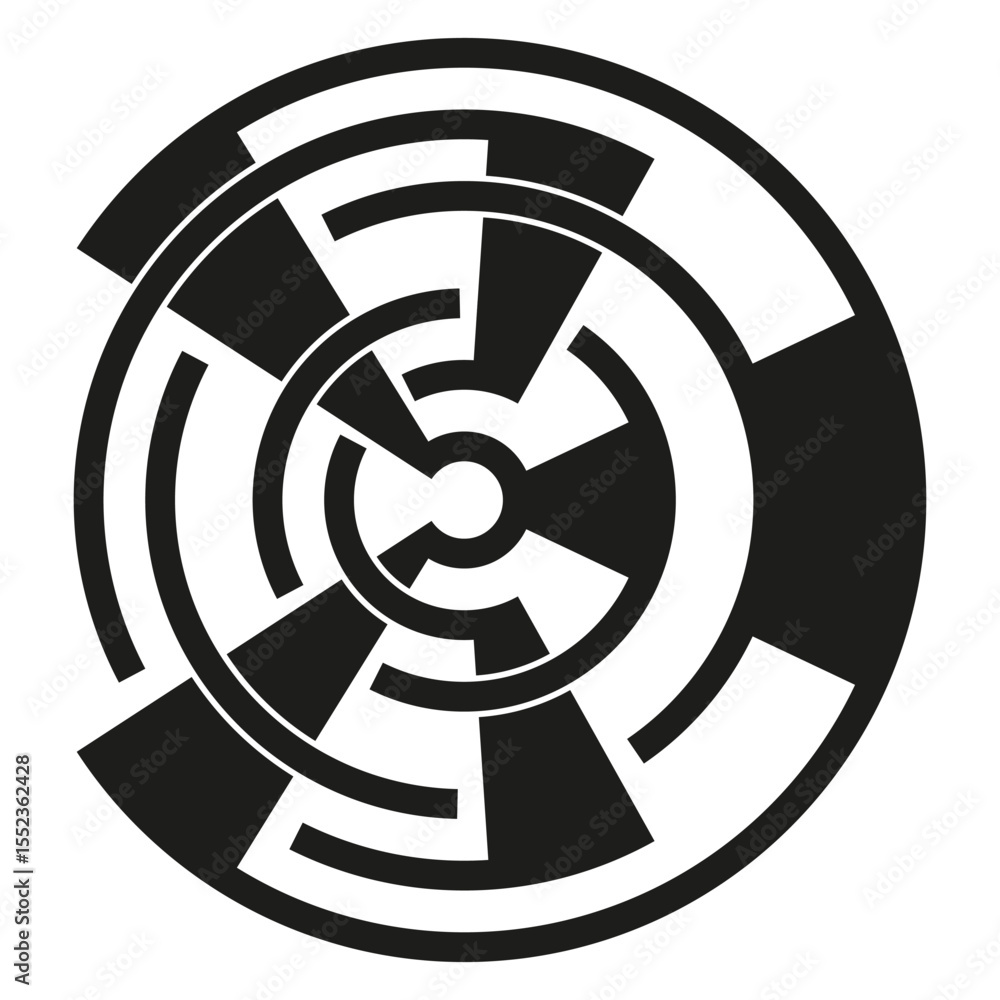 Poster rotating circles pattern. abstract motion design. geometric swirl element. vector kinetic illustrati