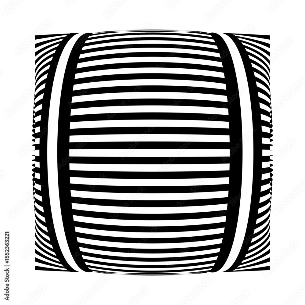 Poster curved stripe pattern. bent line design. vector wave illustration. black distorted bars.
