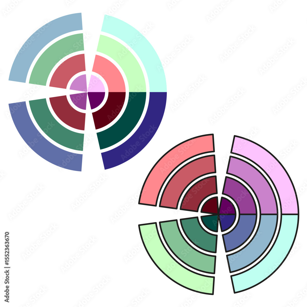 Poster radial circle pattern. concentric ring design. vector geometric illustration. abstract circular comp