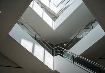 Fototapeta premium Modern architectural interior with skylight