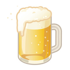 泡ののったビールジョッキ