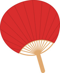 赤いうちわ（無地）