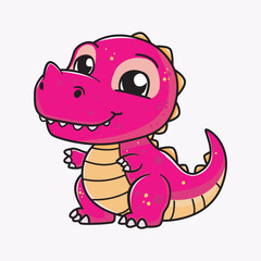 cute and funny dinosaur illustration hand drawn style
