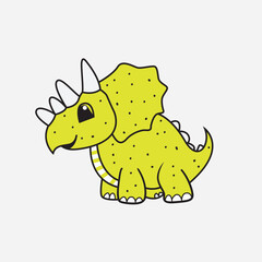 triceratops dinosaur hand drawn style