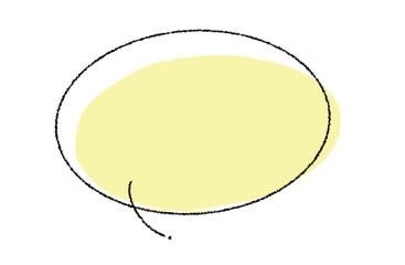 シンプルな吹き出し イラスト素材　黄色