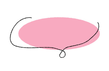 シンプルな吹き出し イラスト素材 赤　ピンク