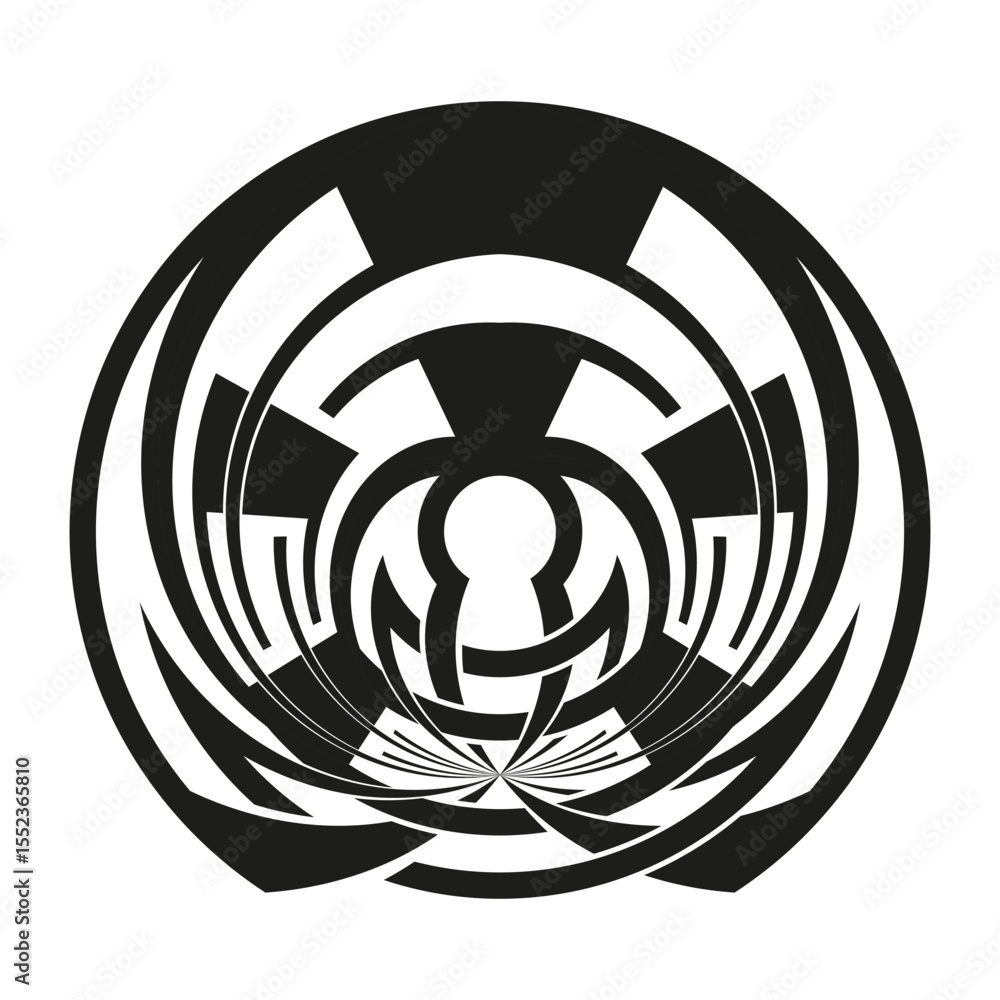 Aufkleber concentric circle pattern. abstract radial design. optical illusion element. vector dynamic illustra