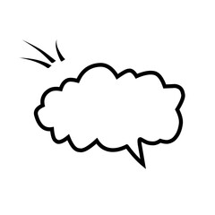Outline Comic Speech Bubbles set. Black and white pop art Cartoon Text Balloons. Dialog communication Design element isolated on white. Blank talking frame