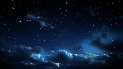 Starry night, glowing shinning stars.Mesmerizing starry night sky timelapse.Shooting Stars Night Sky Motion Background,Starry night, glowing shinning stars.dark blue background loop,Alpha transparent. - Powered by Adobe