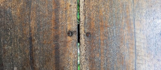 Weathered Wooden Planks with Gap and Exposed Grain