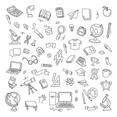 Back to school and education doodle elements